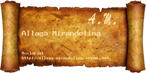 Allaga Mirandolina névjegykártya